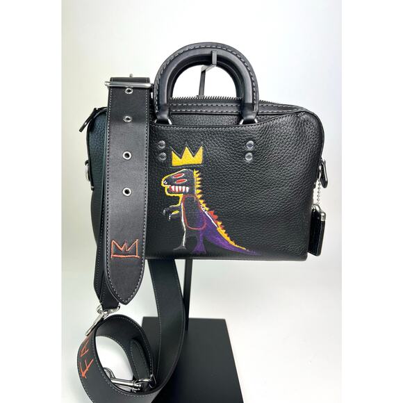Coach X Jean-Michel Basquiat Dinosaur Rogue Slim Briefcase Bag 7053 - Picture 11 of 11